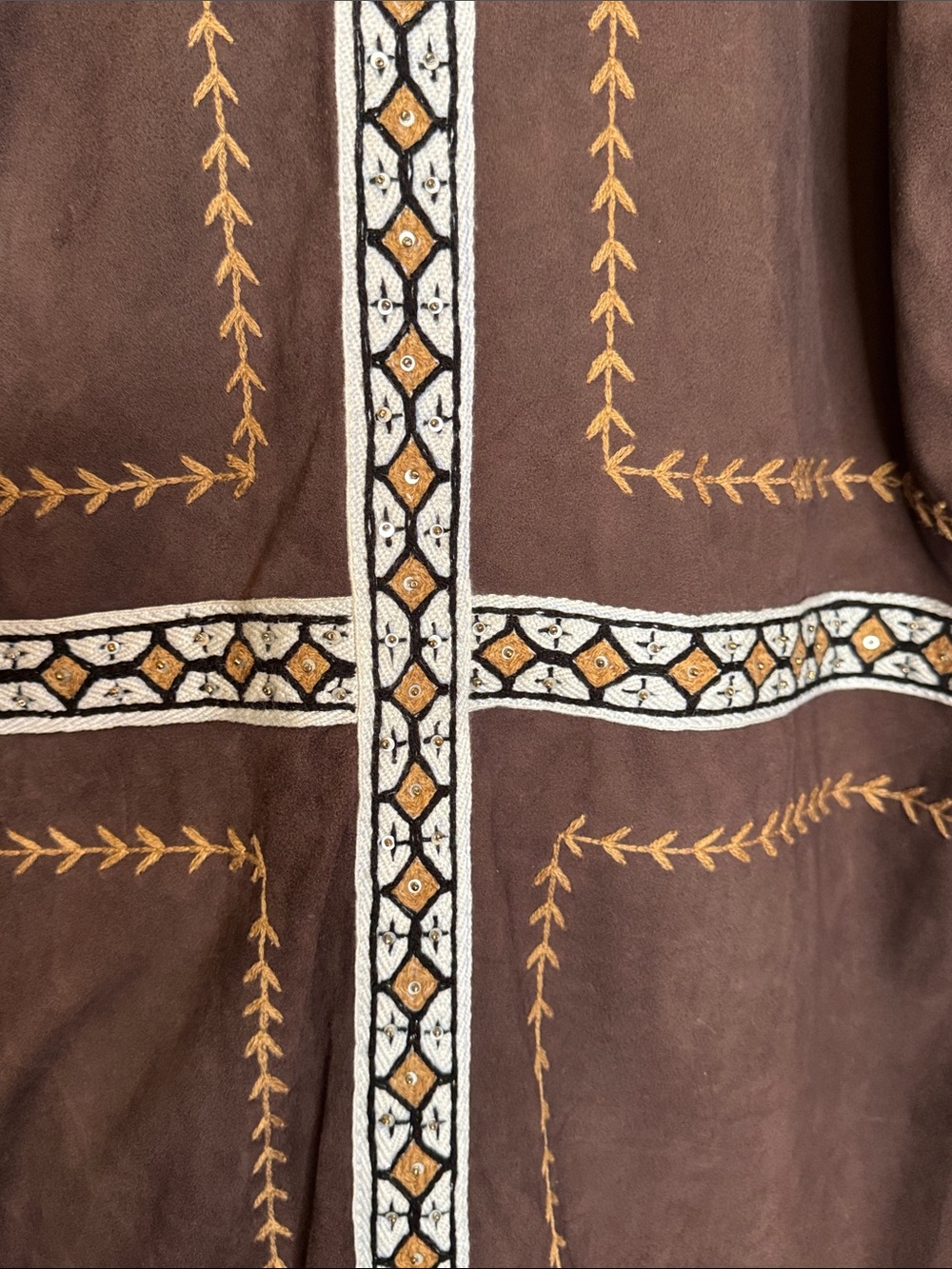 Double D Ranch Suede Embroidered & Beaded Full-Length Duster l Coat - Picture 13 of 16